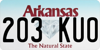 AR license plate 203KUO