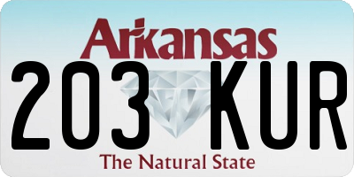 AR license plate 203KUR