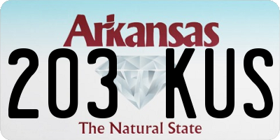 AR license plate 203KUS