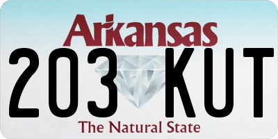 AR license plate 203KUT
