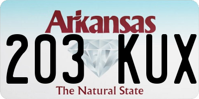 AR license plate 203KUX