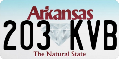 AR license plate 203KVB