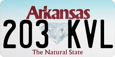 AR license plate 203KVL