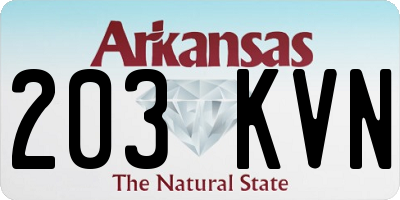 AR license plate 203KVN