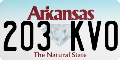 AR license plate 203KVO