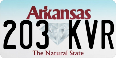 AR license plate 203KVR