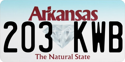 AR license plate 203KWB
