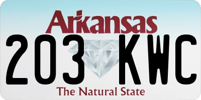 AR license plate 203KWC