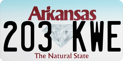 AR license plate 203KWE