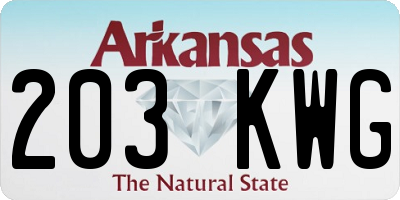 AR license plate 203KWG