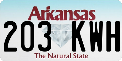 AR license plate 203KWH