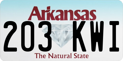 AR license plate 203KWI