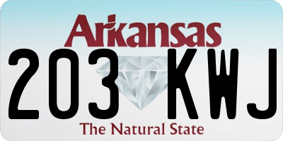AR license plate 203KWJ