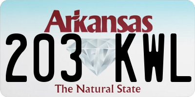 AR license plate 203KWL