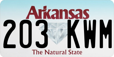 AR license plate 203KWM