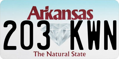AR license plate 203KWN