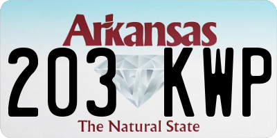 AR license plate 203KWP