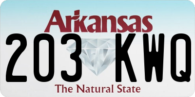 AR license plate 203KWQ