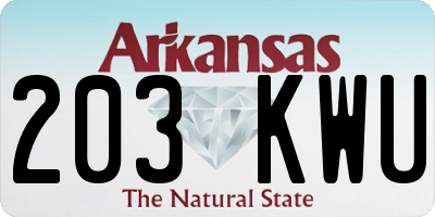 AR license plate 203KWU