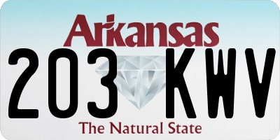 AR license plate 203KWV