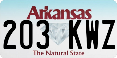 AR license plate 203KWZ
