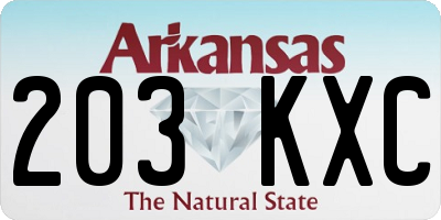 AR license plate 203KXC