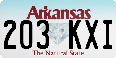 AR license plate 203KXI