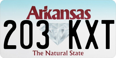 AR license plate 203KXT