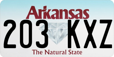 AR license plate 203KXZ