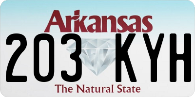AR license plate 203KYH