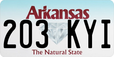 AR license plate 203KYI