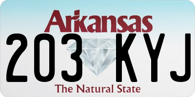 AR license plate 203KYJ