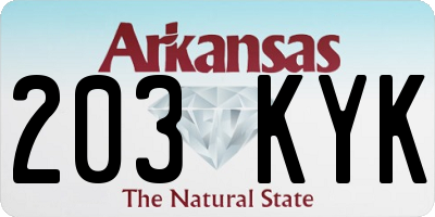 AR license plate 203KYK