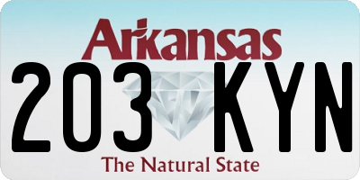 AR license plate 203KYN