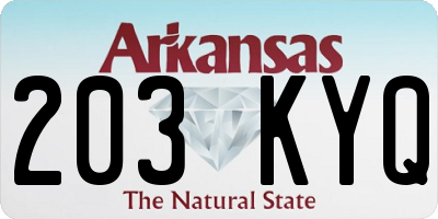 AR license plate 203KYQ