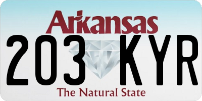 AR license plate 203KYR