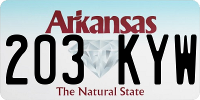 AR license plate 203KYW