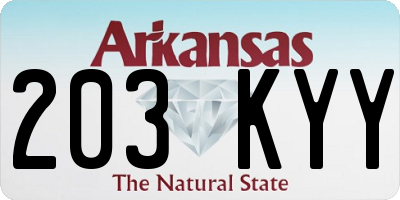 AR license plate 203KYY