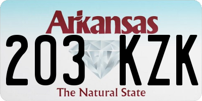 AR license plate 203KZK