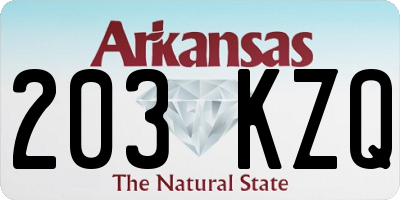 AR license plate 203KZQ