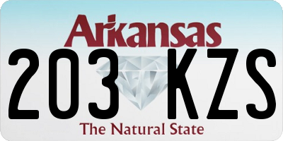 AR license plate 203KZS