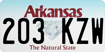AR license plate 203KZW