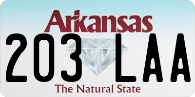 AR license plate 203LAA