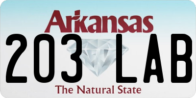 AR license plate 203LAB