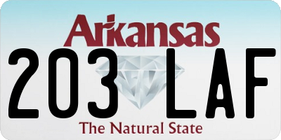 AR license plate 203LAF