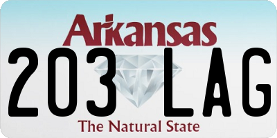 AR license plate 203LAG