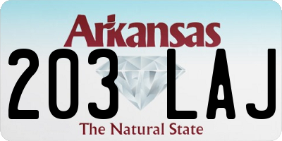AR license plate 203LAJ