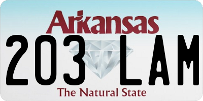 AR license plate 203LAM
