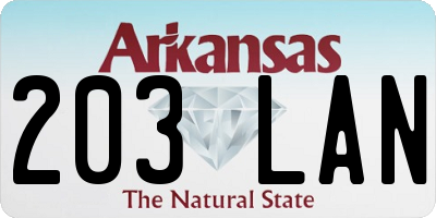 AR license plate 203LAN
