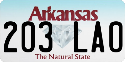 AR license plate 203LAO
